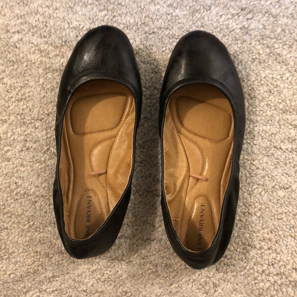 Lane Bryant size 10w black flats